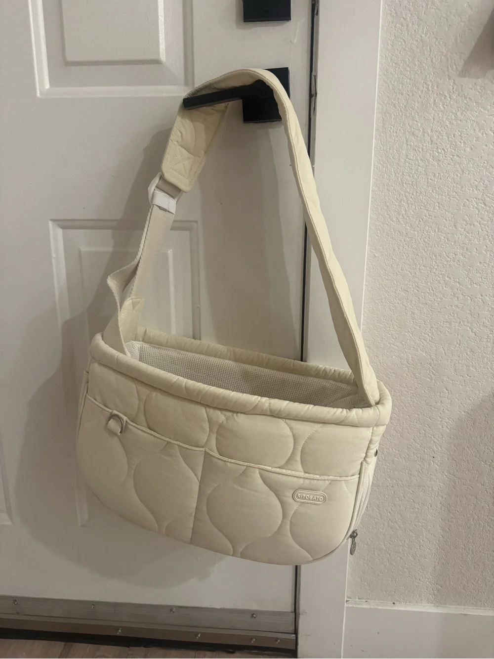 Cream Dog Shoulder Carrier Sling